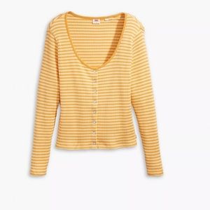 NWT LEVI’S BRITT LONG SLEEVE SNAP FRONT TOP 1X